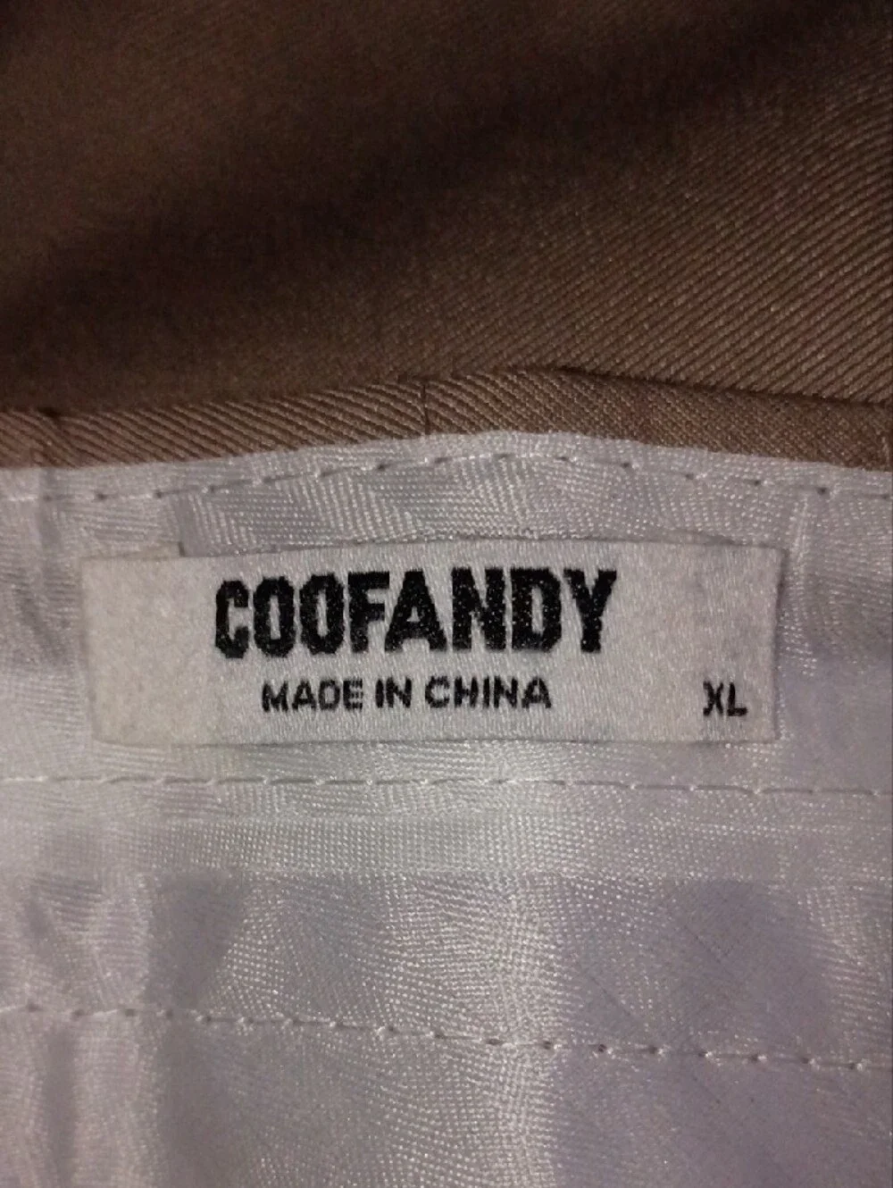 Coofandy Tan & Black 2 Piece Tuxedo Suit Size XL NWT